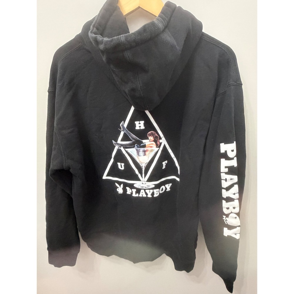 HUF x Playboy Martini Girl Graphic Hoodie Black Mens Size Medium Streetwear